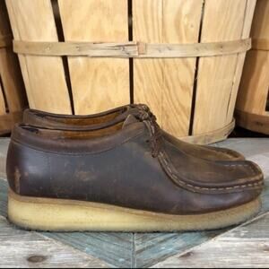 Clarks Originals Wallabee Low Beeswax Leather Moc Chukka Loafers Women Size 6